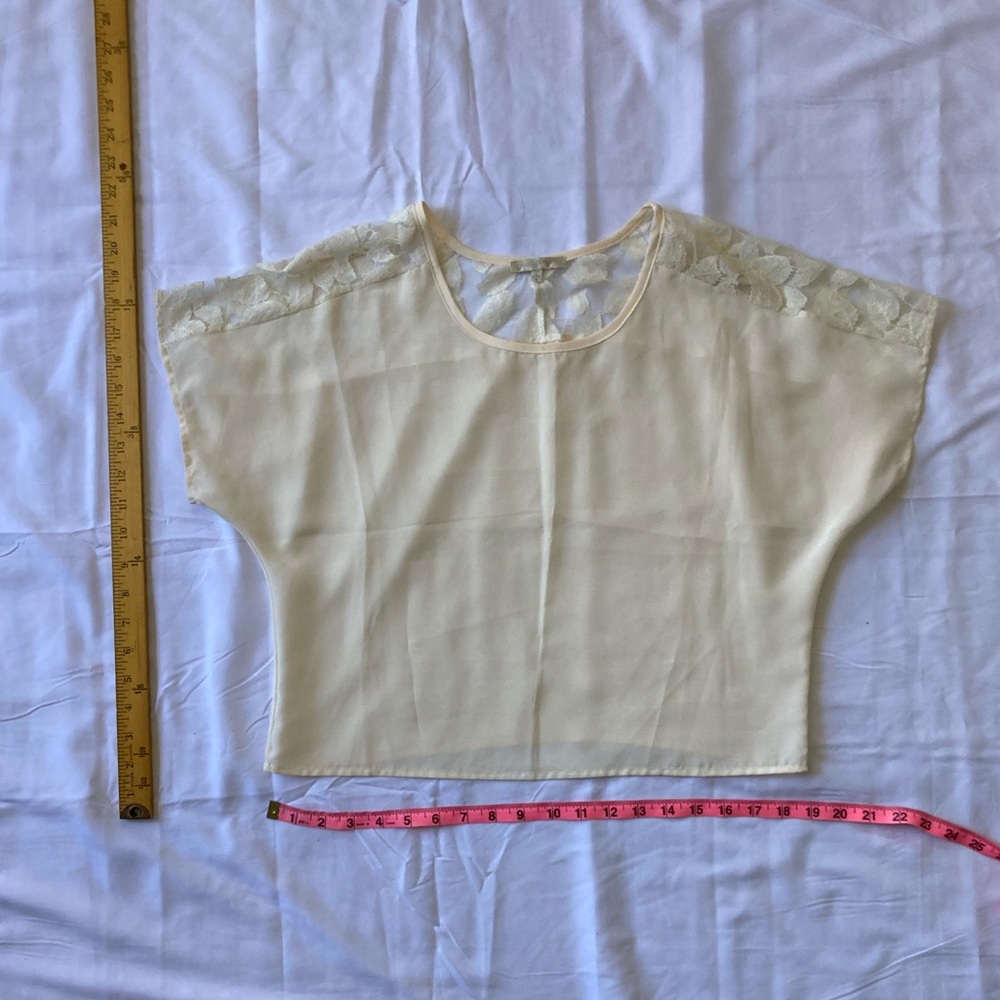 Just Ginger cream white dolman short sleeve blouse